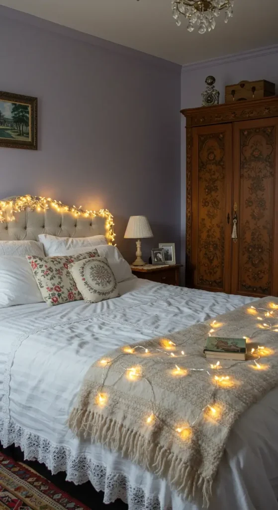 A Cozy Bedroom Glowing Softly