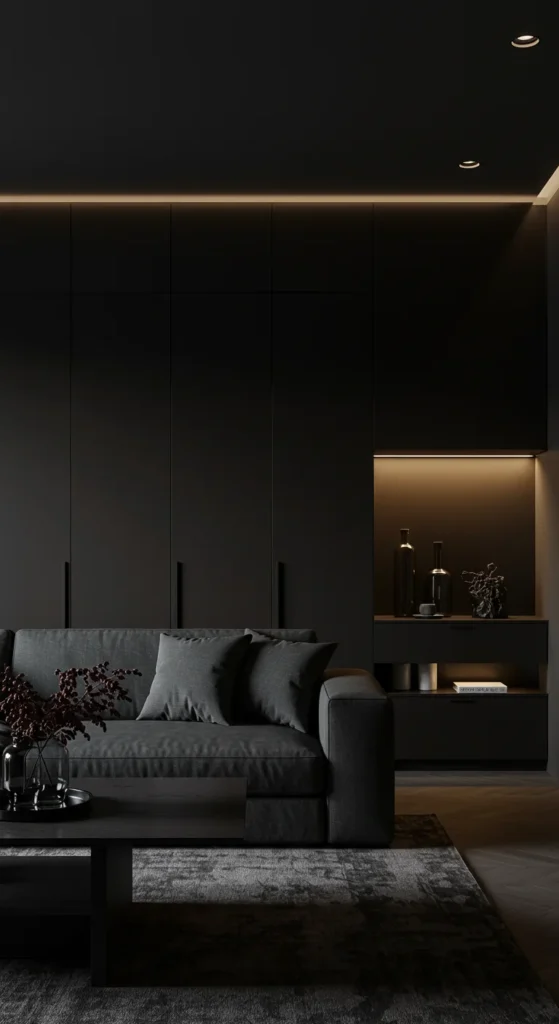 A Cozy Corner With Dark Furniture