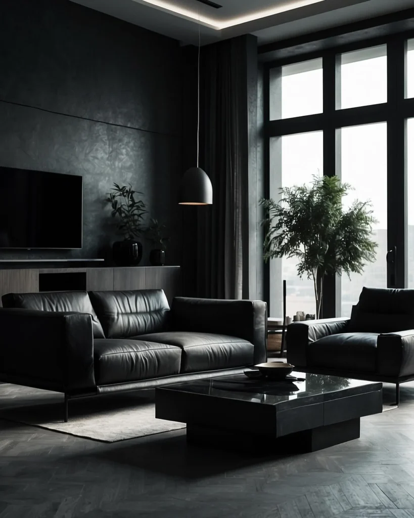 A Cozy Urban Living Room With Moody Tones