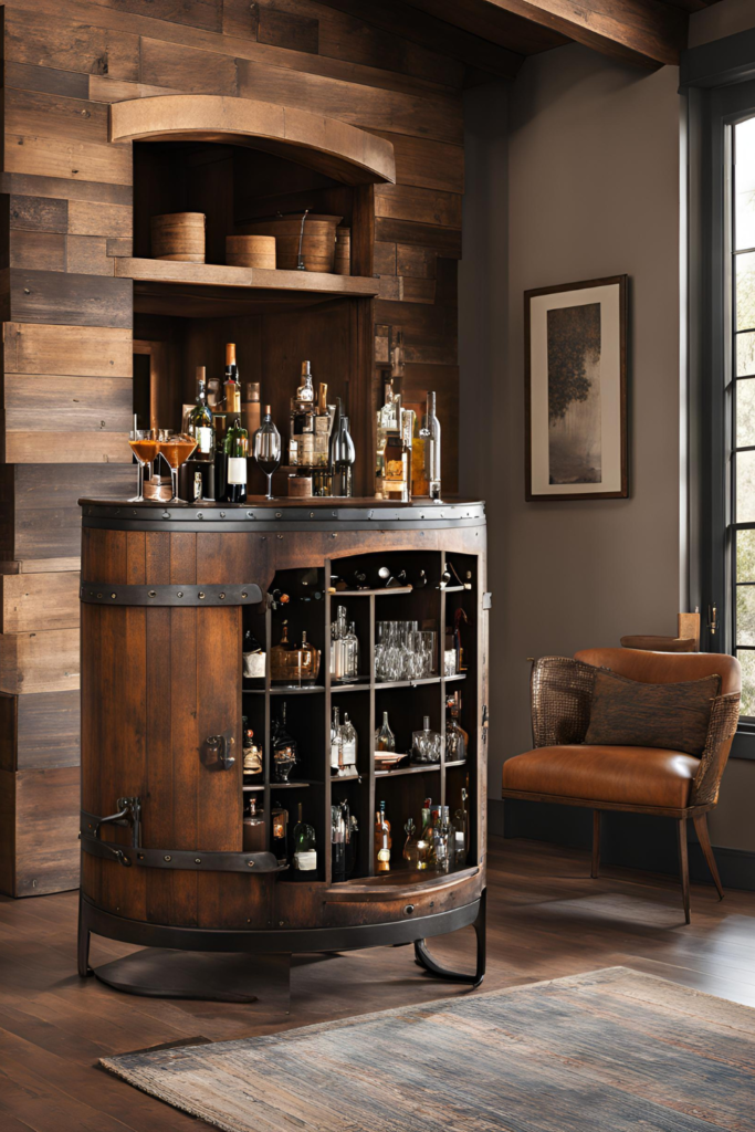 A Lavish Bar Cabinet Featuring A Marble Top