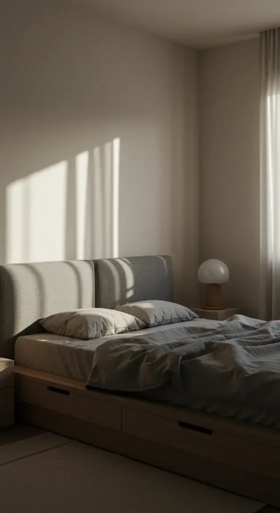 A Minimalist Bedroom With Neutral Tones