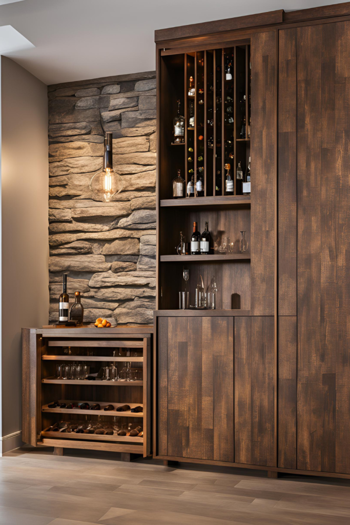 A Reclaimed Wood Bar Cabinet