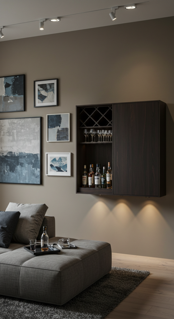 A Wall-mounted Bar Cabinet