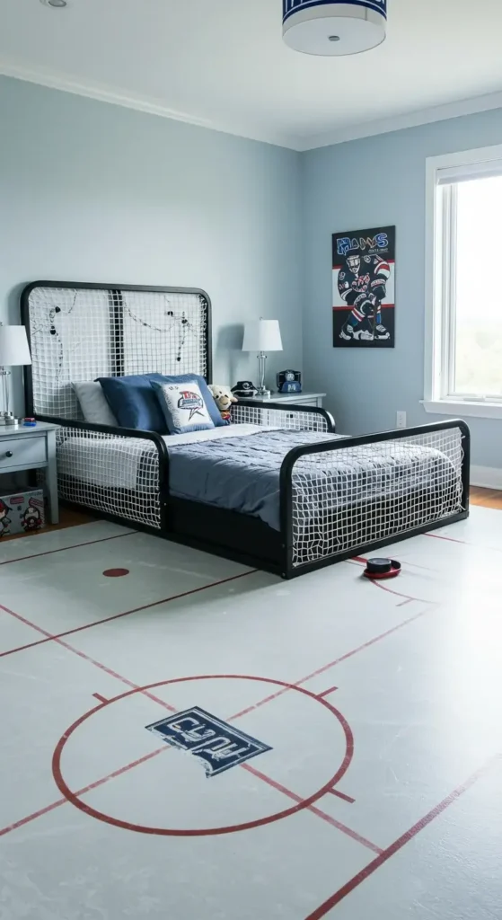 Basketball-themed Kids’ Room With Custom Led Hoop