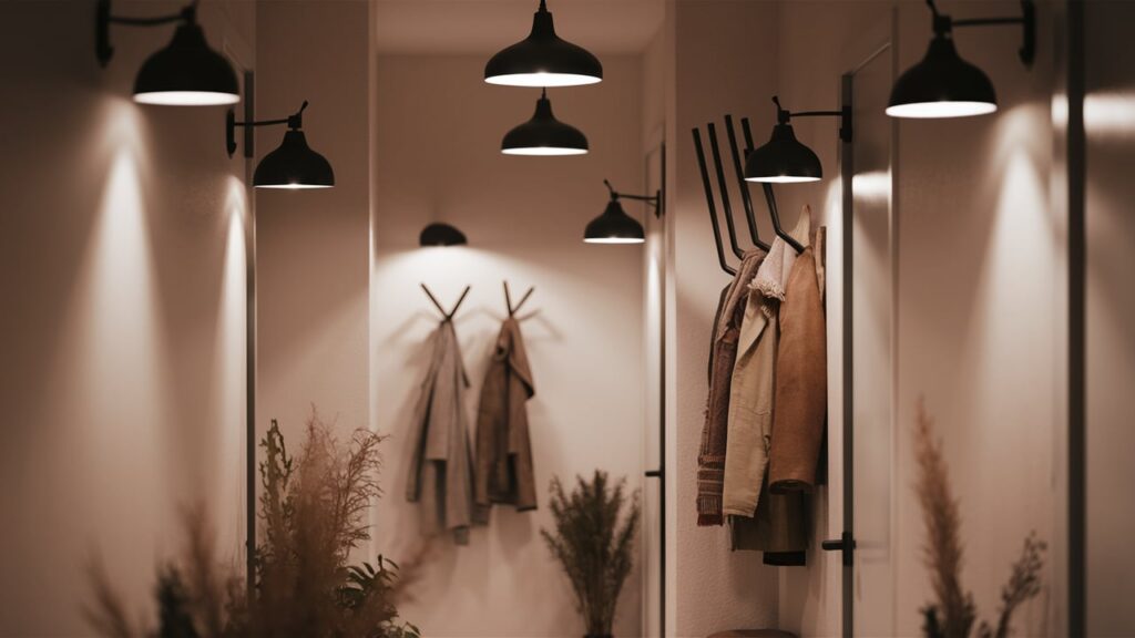 Budget-friendly hallway with a sleek coat rack