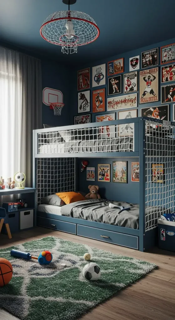 Golf-inspired Bedroom With Putting Green Carpet