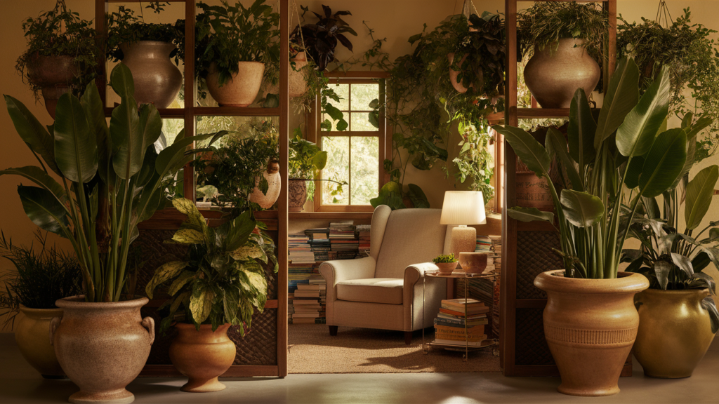 Large Indoor Plants In Decorative Pots Can Naturally Partition A Space