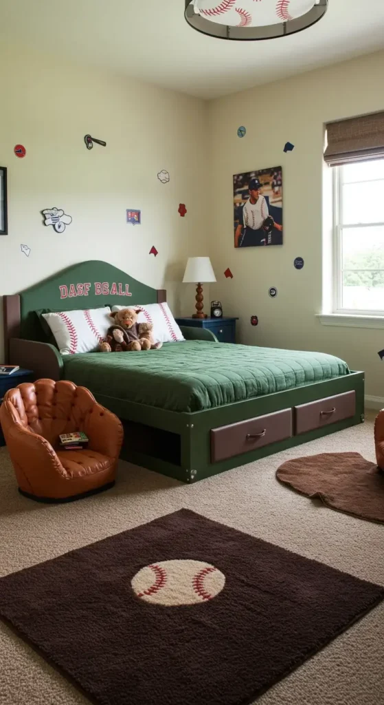 Locker Room-inspired Football Bedroom For Young Fans