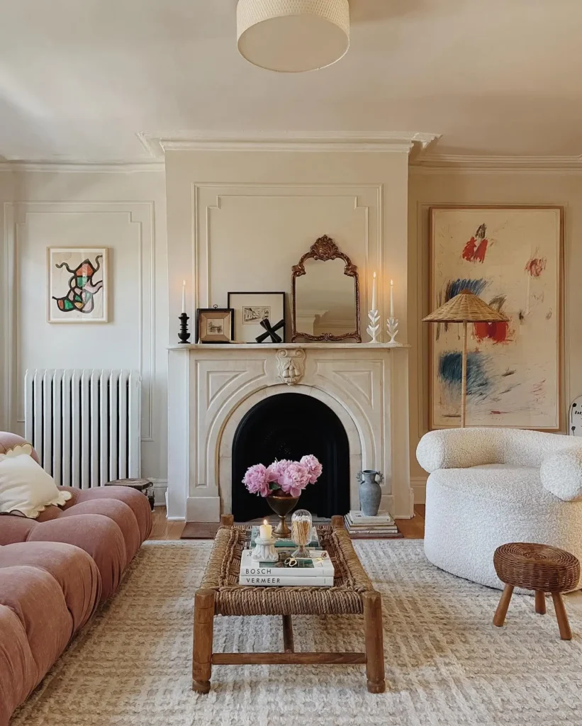 Neutral Tones & Soft Lighting A Serene Mantle Arrangement