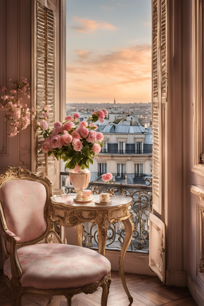 Parisian Bedroom With Ornate Furniture