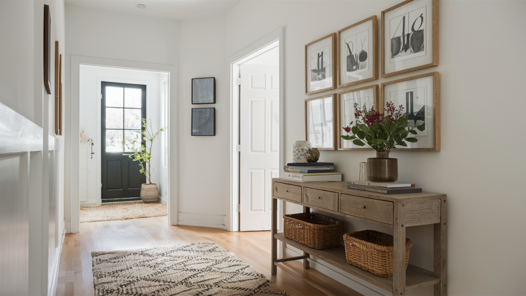 Simple And Stylish Hall With A Fresh Coat Of Paint Wall