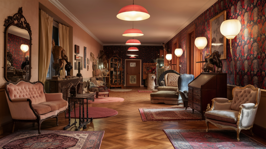 Vintage Eclectic Hall Room With A Mix Of Antique Furniture