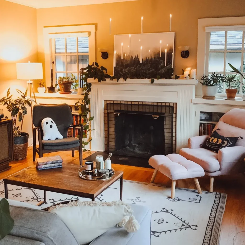 Warm & Inviting A Fall-themed Mantle With Natural Texture