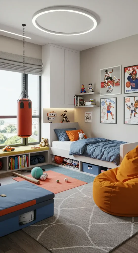 Winter Sports Wonderland Hockey-themed Kids’ Room