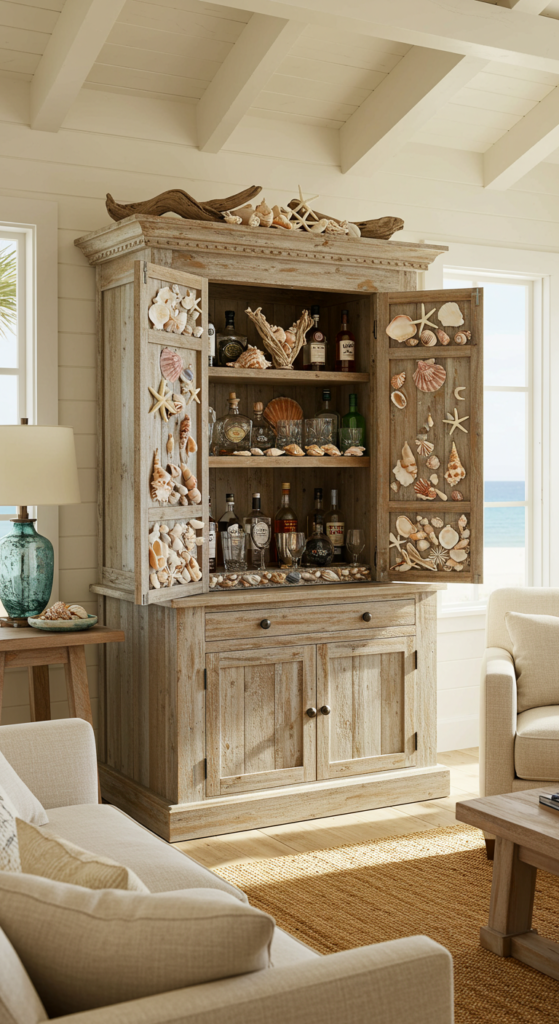 Barrel-shaped Bar Cabinet