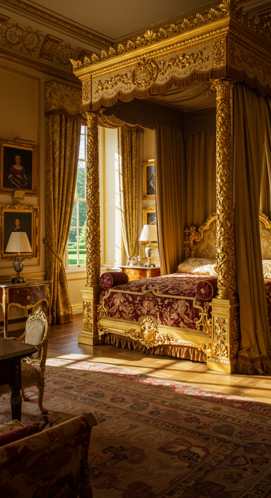 Bedroom With Gold Detailing