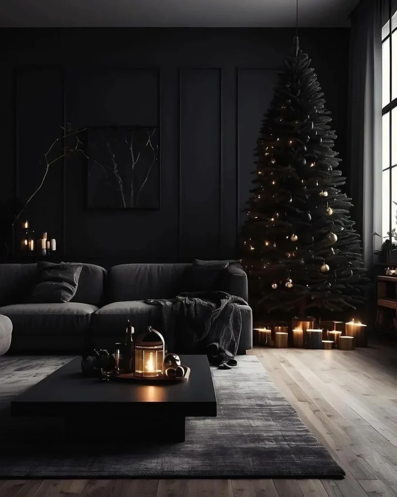 A Minimalist Living Room With Dark Brown Tones