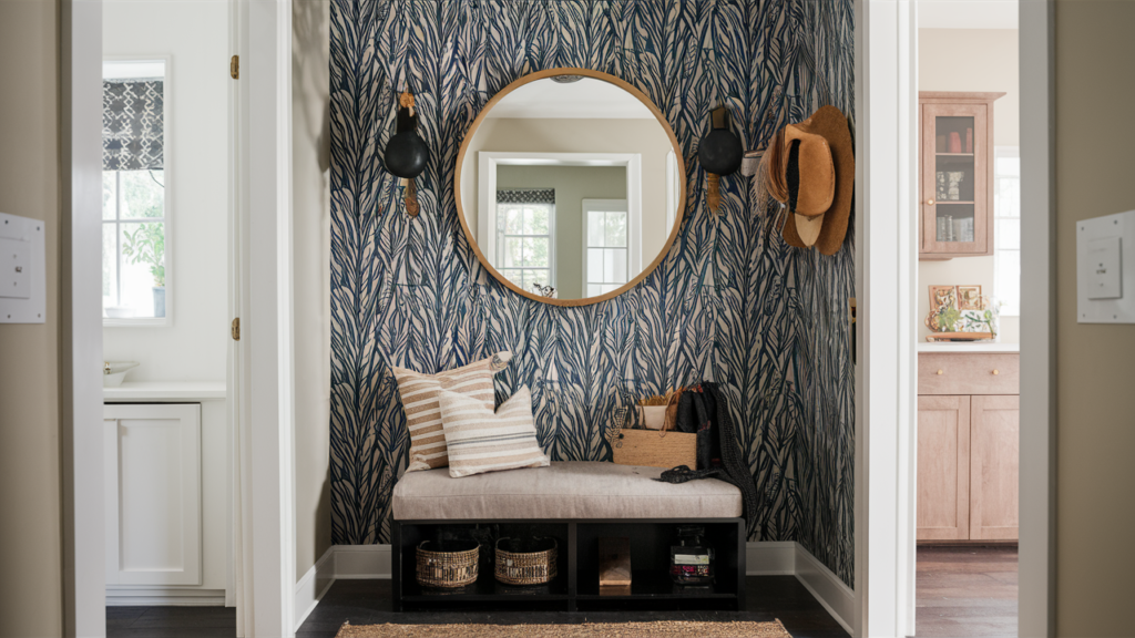 Hallway Transformation With Peel-and-stick Wallpaper