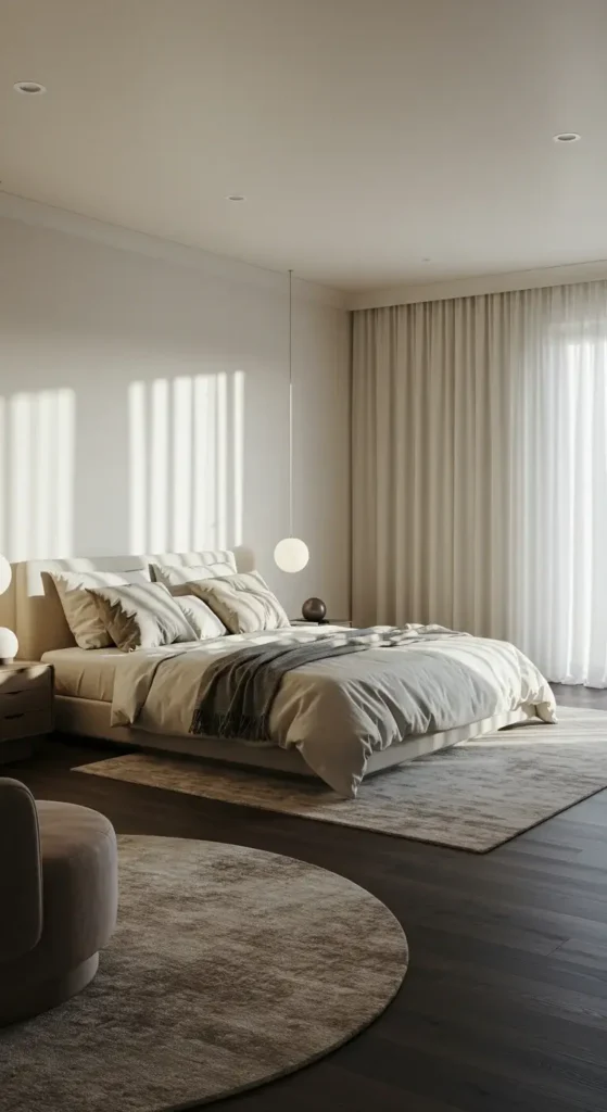 Open Bedroom With Neutral Colors