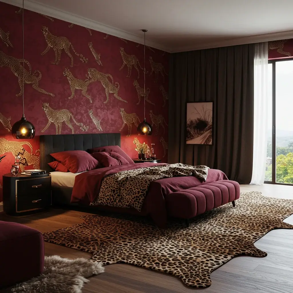 20 Red And Cheetah Bedroom Ideas