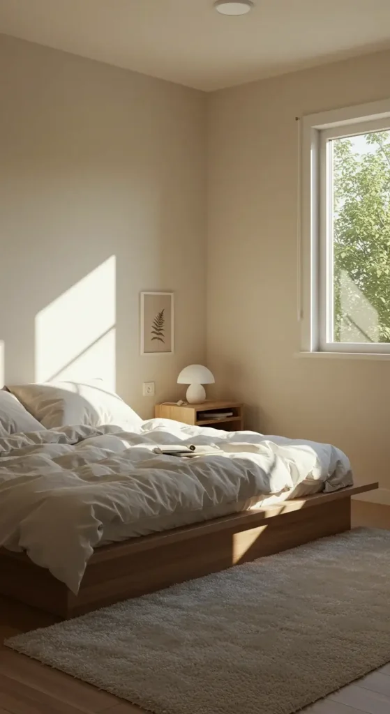 A Bedroom With A Scandinavian-inspired Clean And Airy Aesthetic