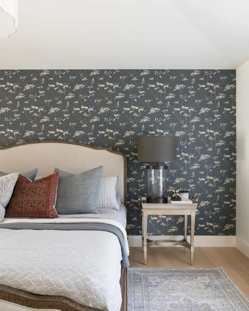 A Bedroom With A Contemporary Gray And White Design