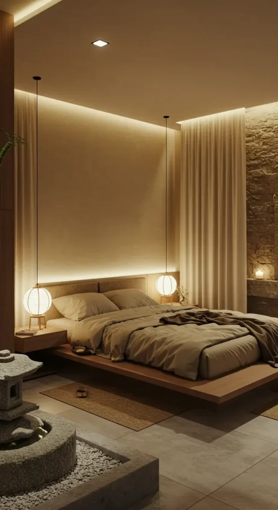 A Calming Zen Bedroom With Soft Earth Tones