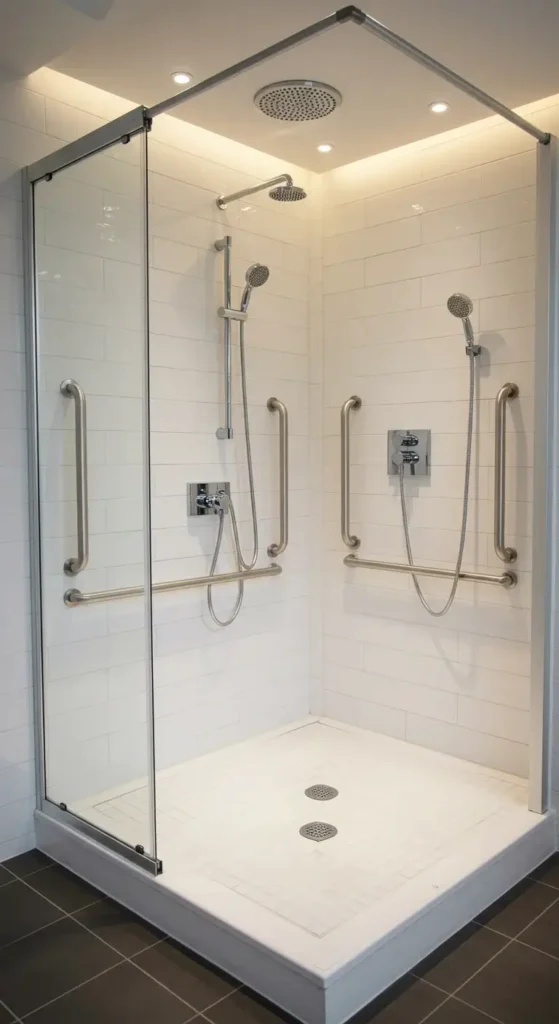 A Family-friendly Shower With A Non-slip Floor