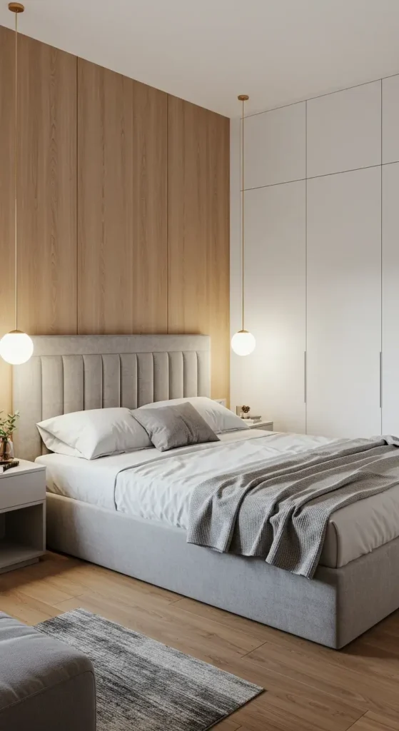 A Modern Bedroom With A Mix Of Light