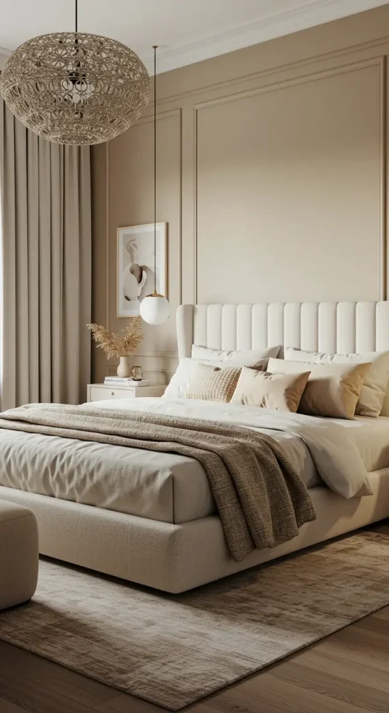 A Modern Bedroom With Soft Neutral Tones