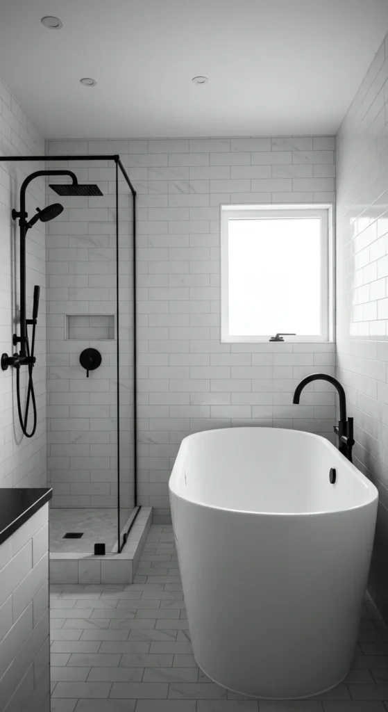 A Modern Black-and-white Bathroom