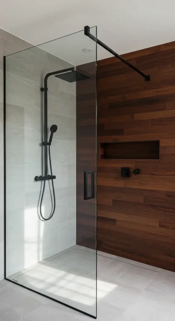 A Modern Glass-enclosed Shower