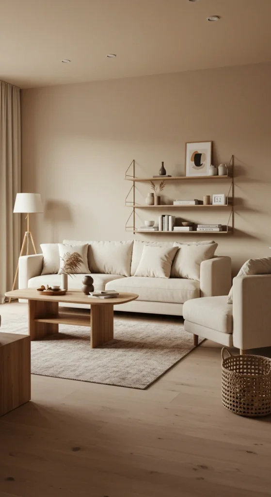 A Neutral-toned Contemporary Living Room With Elegant Decor