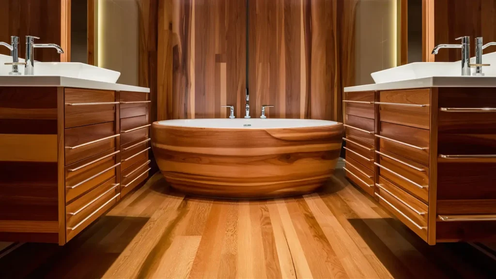 A Stunning Contemporary Bathroom Design Featuring A Double Vanity