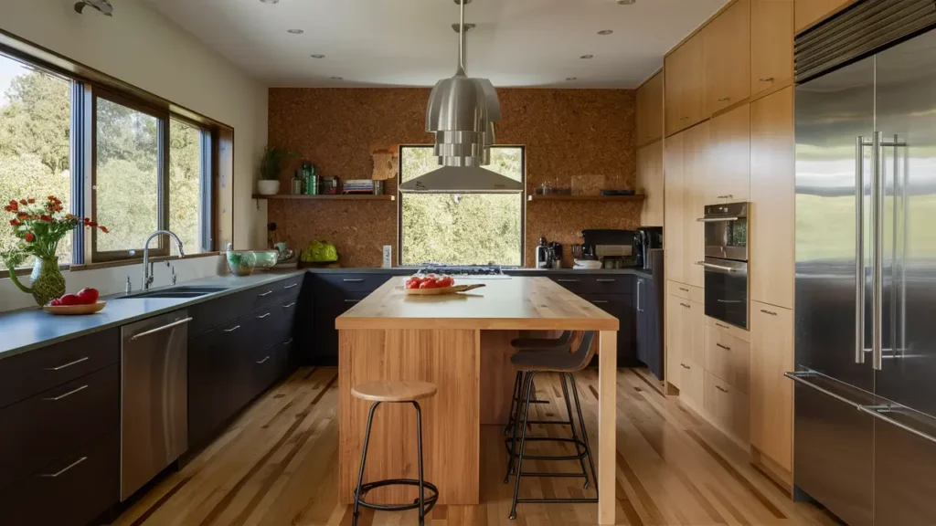 Eco-friendly Kitchen With Bamboo Floors