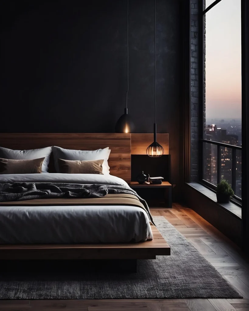 Elegant Dark Bedroom With Vintage Touch