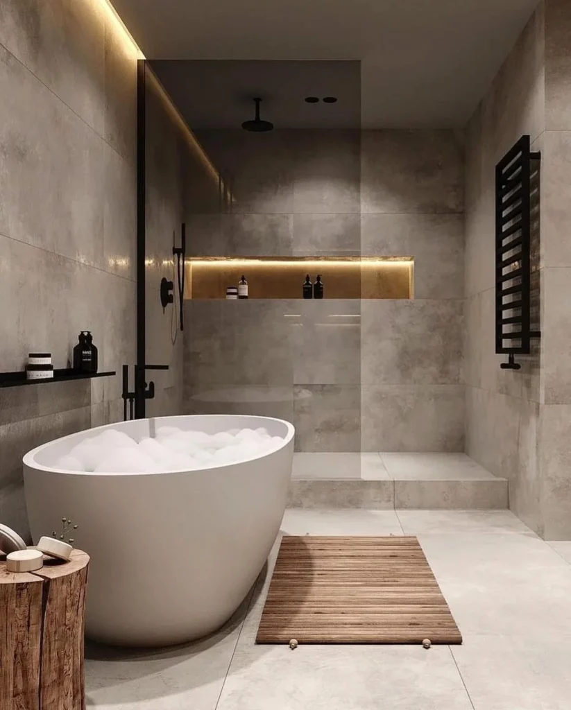 Luxury Spa-like Bathroom With Stone Elements