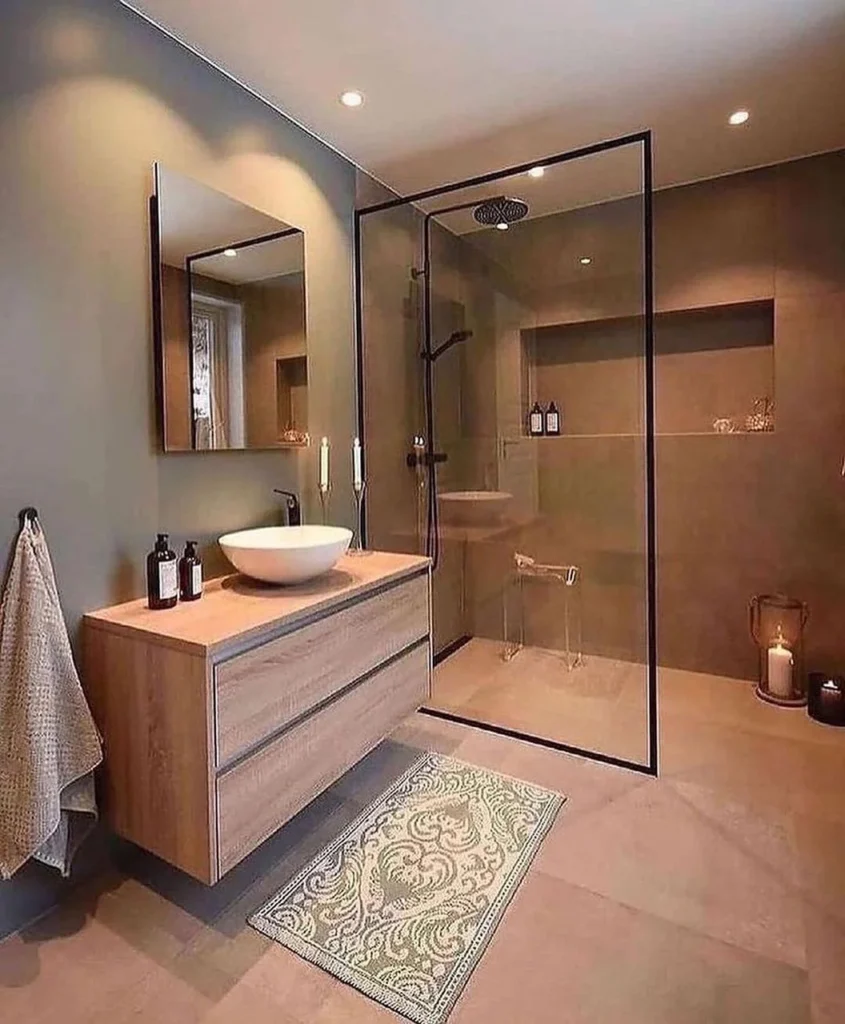 Luxury Walk-in Shower With Floor-to-ceiling Marble