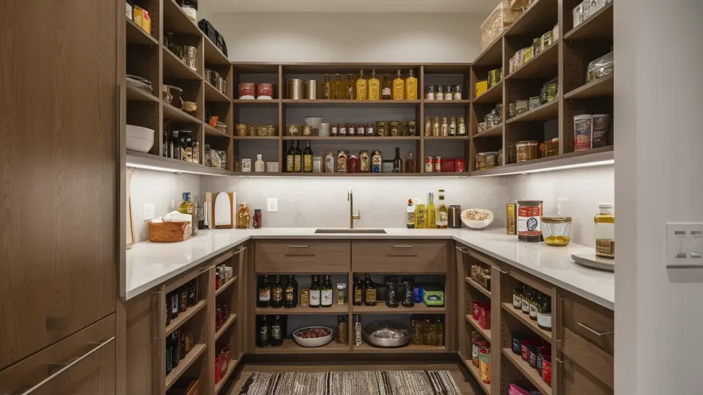 Modern Pantry With Adjustable Shelves