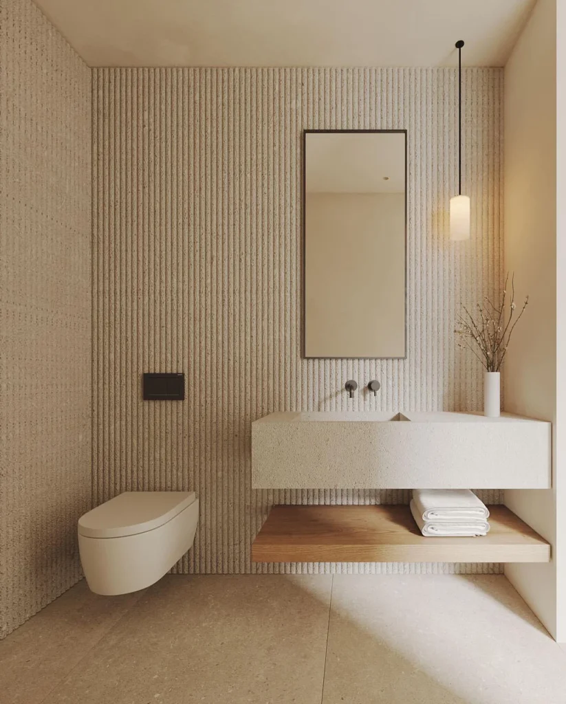 Neutral-toned Bathroom With Elegant Finishes