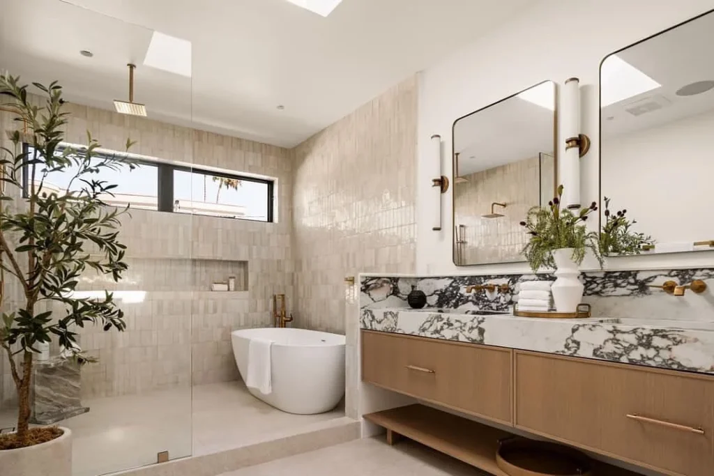 Rustic Luxe Textured Wooden Bathroom