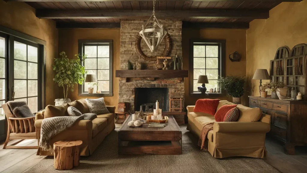 Rustic Living Room With Earthy Tones