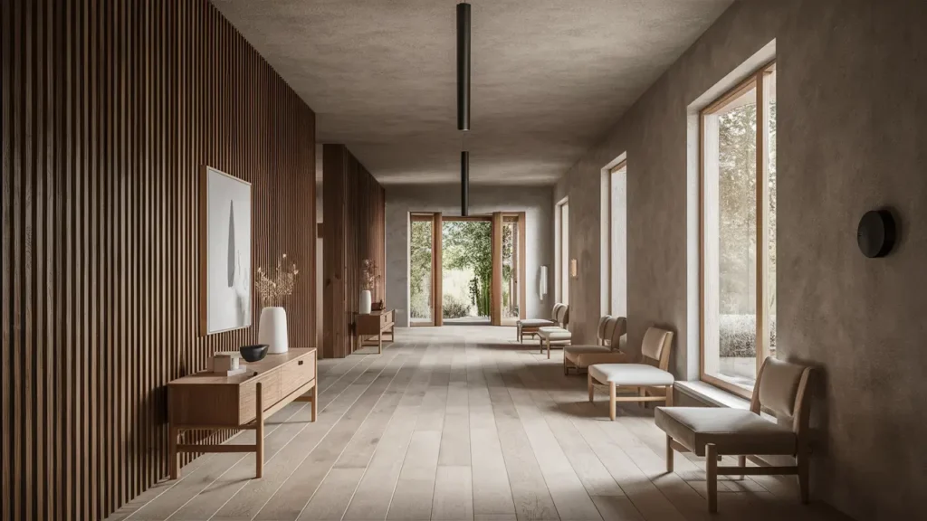 Scandi-inspired Hall With Textured Wood