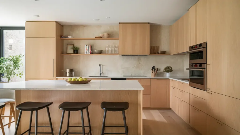 Scandinavian-inspired Kitchen With Light Oak Cabinetry