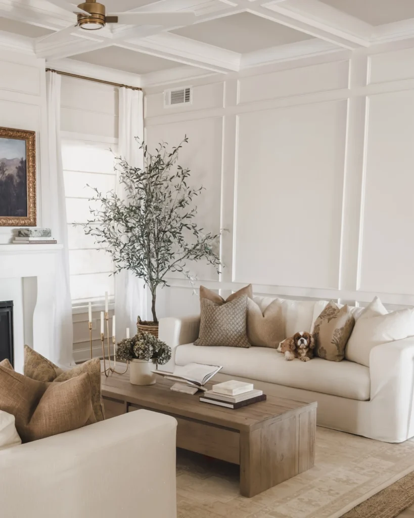 Sophisticated Living Room With Plush Seating And Subtle Spring Accents