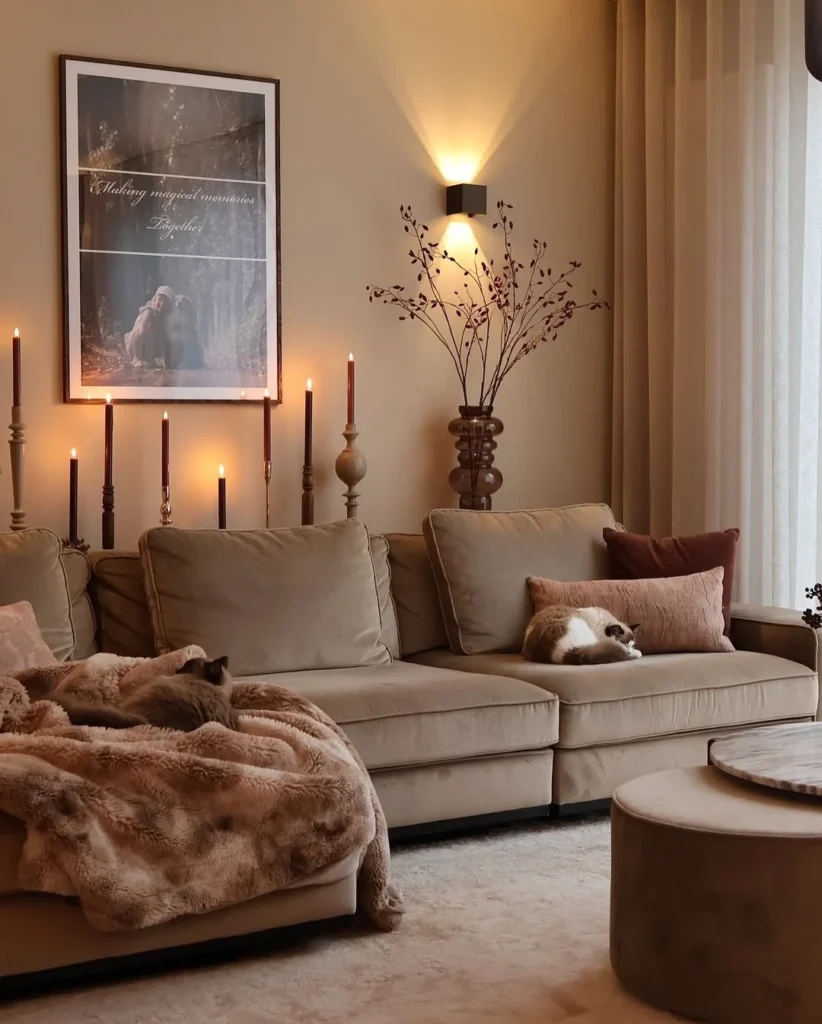 Spacious Open-concept Living Room With A Sleek Black Coffee Table