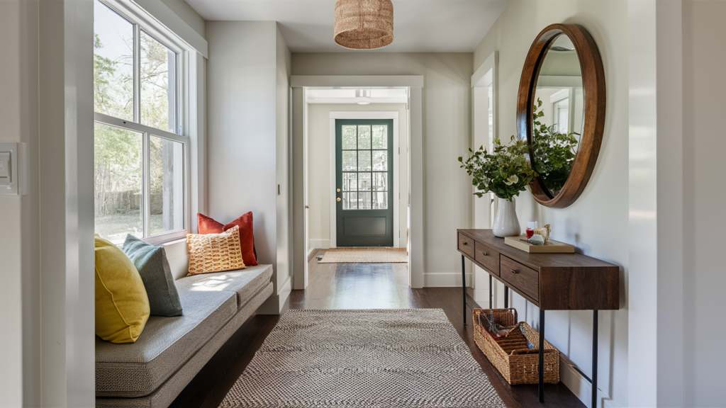 Hall Room Featuring A Reading Nook