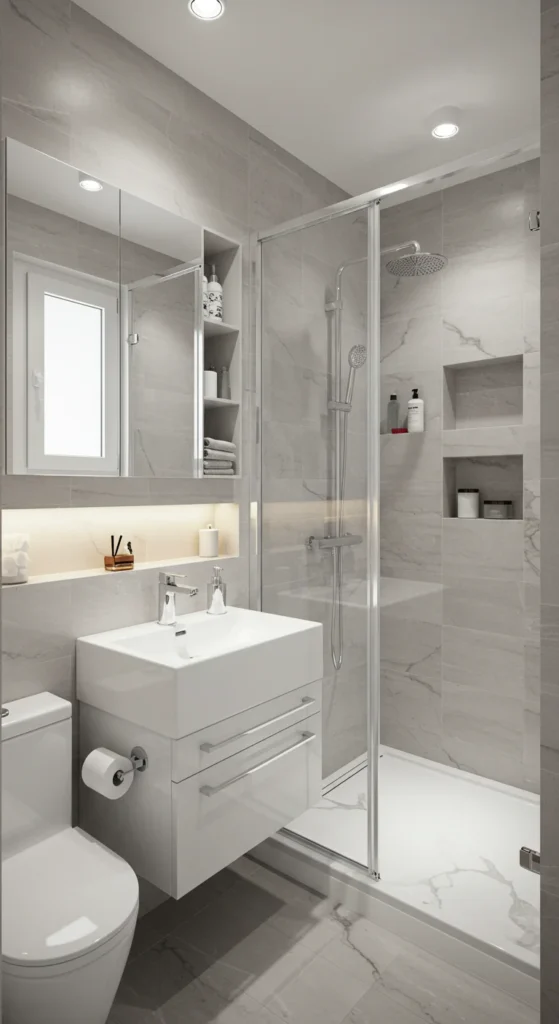 A Compact Bathroom With Smart Storage