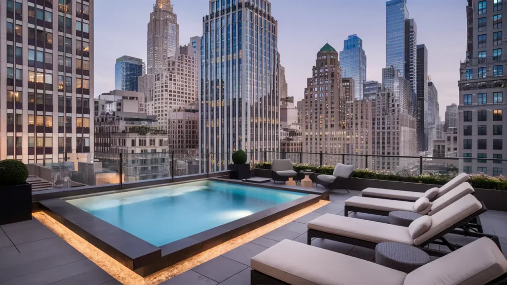 A Luxurious And Sophisticated Rooftop Patio Scene