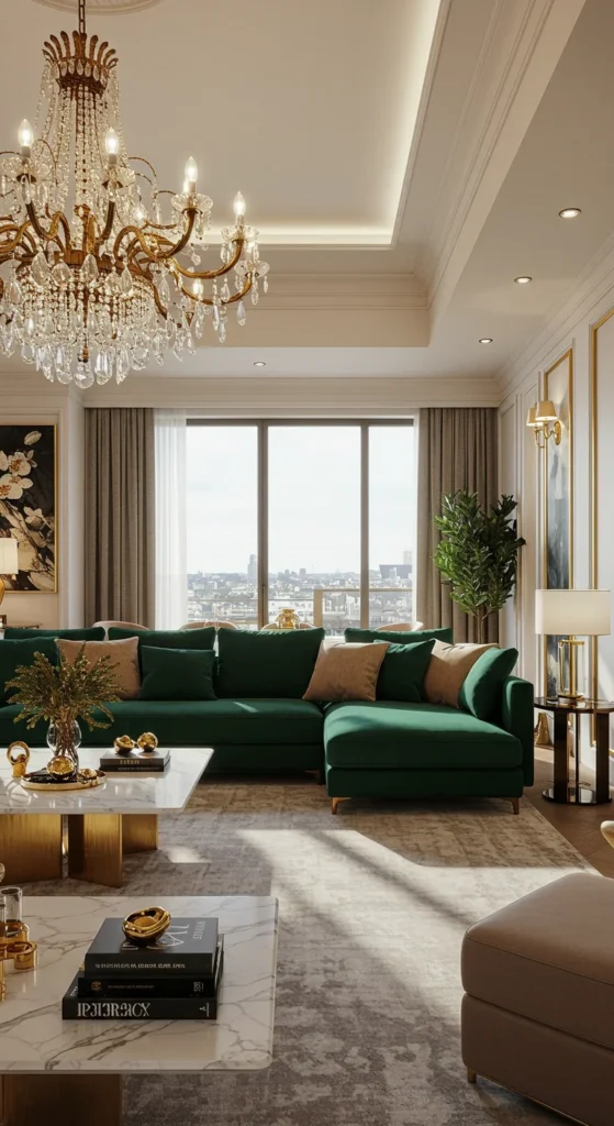 A Luxurious Penthouse Living Room With Floor-to-ceiling Windows